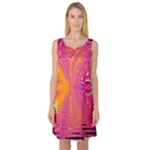 Magenta Boardwalk Carnival, Abstract Ocean Shimmer Sleeveless Satin Nightdress