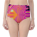 Magenta Boardwalk Carnival, Abstract Ocean Shimmer High-Waist Bikini Bottoms Magenta Boardwalk Carnival, Abstract Ocean Shimmer High-Waist Bikini Bottoms