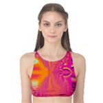 Magenta Boardwalk Carnival, Abstract Ocean Shimmer Tank Bikini Top