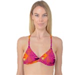 Magenta Boardwalk Carnival, Abstract Ocean Shimmer Reversible Tri Bikini Top