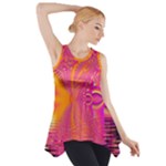 Magenta Boardwalk Carnival, Abstract Ocean Shimmer Side Drop Tank Tunic