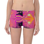 Magenta Boardwalk Carnival, Abstract Ocean Shimmer Reversible Boyleg Bikini Bottoms Magenta Boardwalk Carnival, Abstract Ocean Shimmer Reversible Boyleg Bikini Bottoms