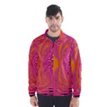 Magenta Boardwalk Carnival, Abstract Ocean Shimmer Wind Breaker (Men)