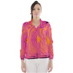 Magenta Boardwalk Carnival, Abstract Ocean Shimmer Wind Breaker (Women)