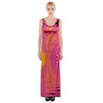 Magenta Boardwalk Carnival, Abstract Ocean Shimmer Maxi Thigh Split Dress