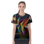 Northern Lights, Abstract Rainbow Aurora Women s Sport Mesh Tee