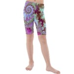 Raspberry Lime Delighraspberry Lime Delight, Abstract Ferris Wheel Kid s Mid Length Swim Shorts