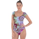 Raspberry Lime Delighraspberry Lime Delight, Abstract Ferris Wheel Short Sleeve Leotard (Ladies)