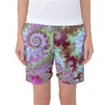 Raspberry Lime Delighraspberry Lime Delight, Abstract Ferris Wheel Women s Basketball Shorts