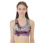 Raspberry Lime Delighraspberry Lime Delight, Abstract Ferris Wheel Women s Sports Bra with Border