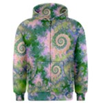 Rose Apple Green Dreams, Abstract Water Garden Men s Zipper Hoodie