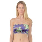 Sea Shell Spiral, Abstract Violet Cyan Stars Bandeau Top