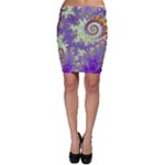 Sea Shell Spiral, Abstract Violet Cyan Stars Bodycon Skirts