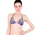 Sea Shell Spiral, Abstract Violet Cyan Stars Bikini Top Sea Shell Spiral, Abstract Violet Cyan Stars Bikini Top