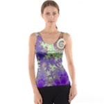 Sea Shell Spiral, Abstract Violet Cyan Stars Tank Top