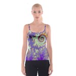 Sea Shell Spiral, Abstract Violet Cyan Stars Spaghetti Strap Top Sea Shell Spiral, Abstract Violet Cyan Stars Spaghetti Strap Top