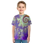 Sea Shell Spiral, Abstract Violet Cyan Stars Kid s Sport Mesh Tee Sea Shell Spiral, Abstract Violet Cyan Stars Kid s Sport Mesh Tee