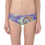 Sea Shell Spiral, Abstract Violet Cyan Stars Classic Bikini Bottoms