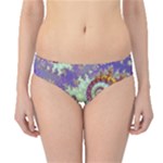 Sea Shell Spiral, Abstract Violet Cyan Stars Hipster Bikini Bottoms