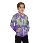 Sea Shell Spiral, Abstract Violet Cyan Stars Wind Breaker (Kids)