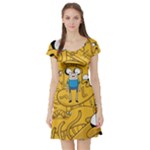 Adventure Time Cover Short Sleeve Skater Dress