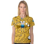 Adventure Time Cover Women s V-Neck Sport Mesh Tee