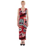 Agghh Pattern Fitted Maxi Dress