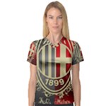 Ac Milan Women s V-Neck Sport Mesh Tee