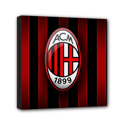 Ac Milan Logo Mini Canvas 6  x 6  (Stretched) from ArtsNow.com