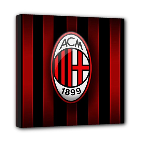 Ac Milan Logo Mini Canvas 8  x 8  (Stretched) from ArtsNow.com