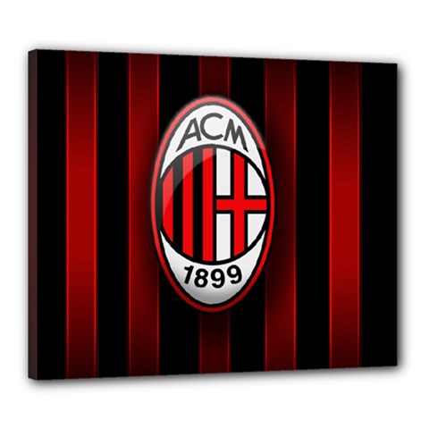 Ac Milan Logo Canvas 24  x 20  (Stretched) from ArtsNow.com