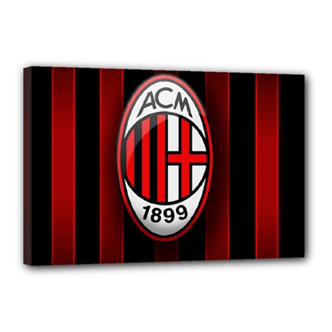 Ac Milan Logo Canvas 18  x 12  (Stretched) from ArtsNow.com