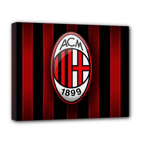 Ac Milan Logo Deluxe Canvas 20  x 16  (Stretched) from ArtsNow.com