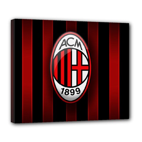 Ac Milan Logo Deluxe Canvas 24  x 20  (Stretched) from ArtsNow.com