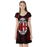 Ac Milan Logo Short Sleeve Skater Dress