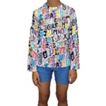 Alpha Pattern Kid s Long Sleeve Swimwear