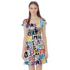 Short Sleeve Skater Dress Front Short Sleeve Skater Dress Front