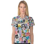 Alpha Pattern Women s V-Neck Sport Mesh Tee