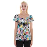 Alpha Pattern Women s Cap Sleeve Top