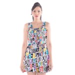 Alpha Pattern Scoop Neck Skater Dress