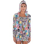 Alpha Pattern Women s Long Sleeve Hooded T-shirt