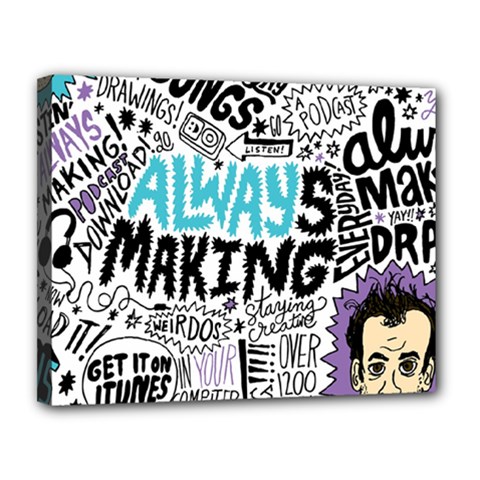 Always Making Pattern Canvas 14  x 11  (Stretched) from ArtsNow.com