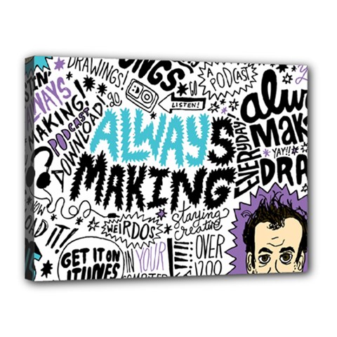 Always Making Pattern Canvas 16  x 12  (Stretched) from ArtsNow.com
