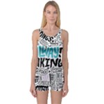 Always Making Pattern One Piece Boyleg Swimsuit