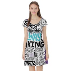 Short Sleeve Skater Dress Front Short Sleeve Skater Dress Front