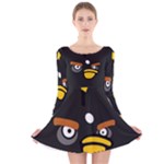 Angry Birds Long Sleeve Velvet Skater Dress