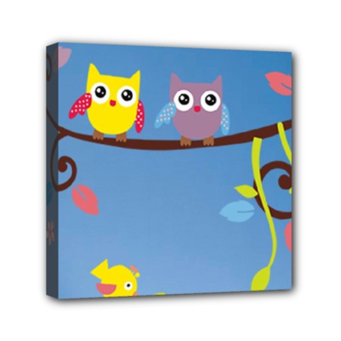 Animal Bird Cartoon Mini Canvas 6  x 6  (Stretched) from ArtsNow.com