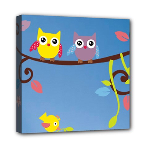 Animal Bird Cartoon Mini Canvas 8  x 8  (Stretched) from ArtsNow.com