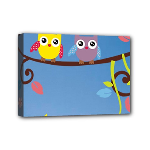 Animal Bird Cartoon Mini Canvas 7  x 5  (Stretched) from ArtsNow.com