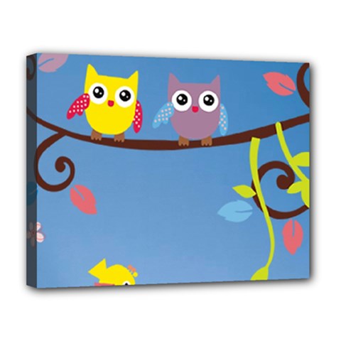 Animal Bird Cartoon Canvas 14  x 11  (Stretched) from ArtsNow.com